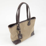 Prada Logo Jacquard Leather 2Way Bag Beige Brown BR3414
