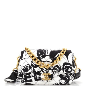 CHANEL Deer Coco Flap Bag Quilted Printed Canvas Mini