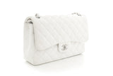 Chanel Jumbo Classic Double Flap Creme Quilted Calfskin Shoulder Bag