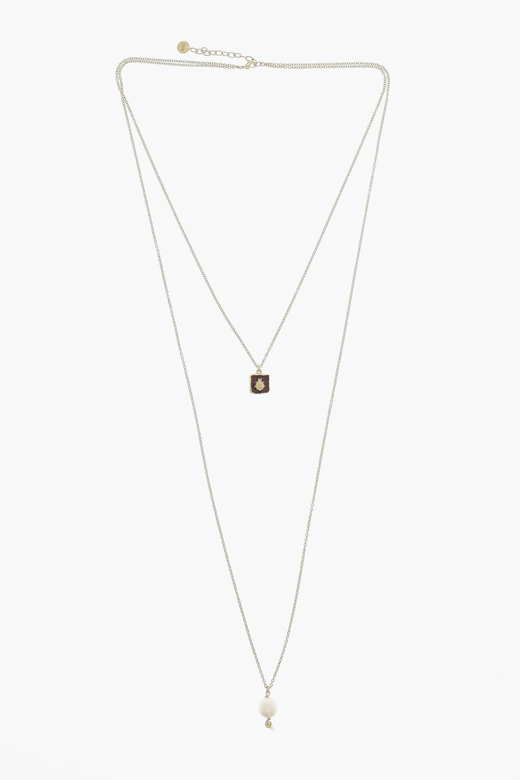 Dior Golden Effect Brass Jardin D'hiver Long Necklace With Pendan
