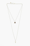 Dior Golden Effect Brass Jardin D'hiver Long Necklace With Pendan