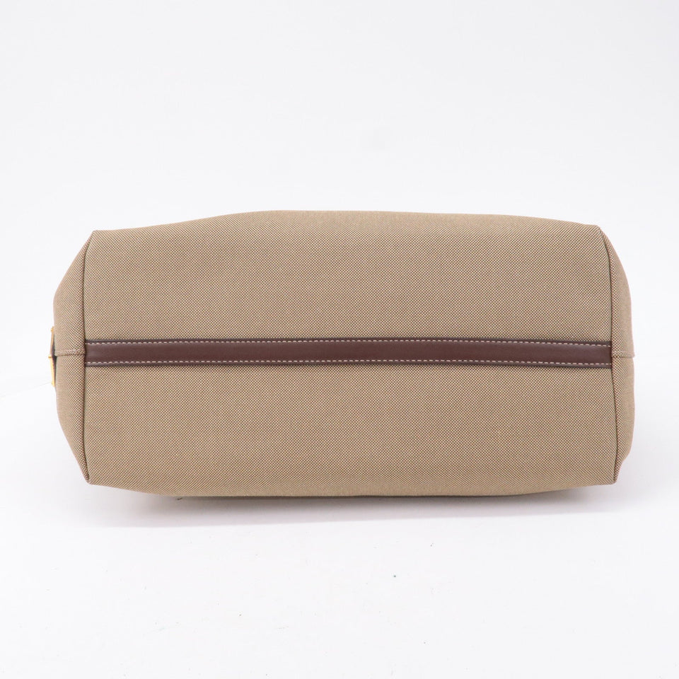 Prada Logo Jacquard Leather Tote Bag Beige Brown 1BG158