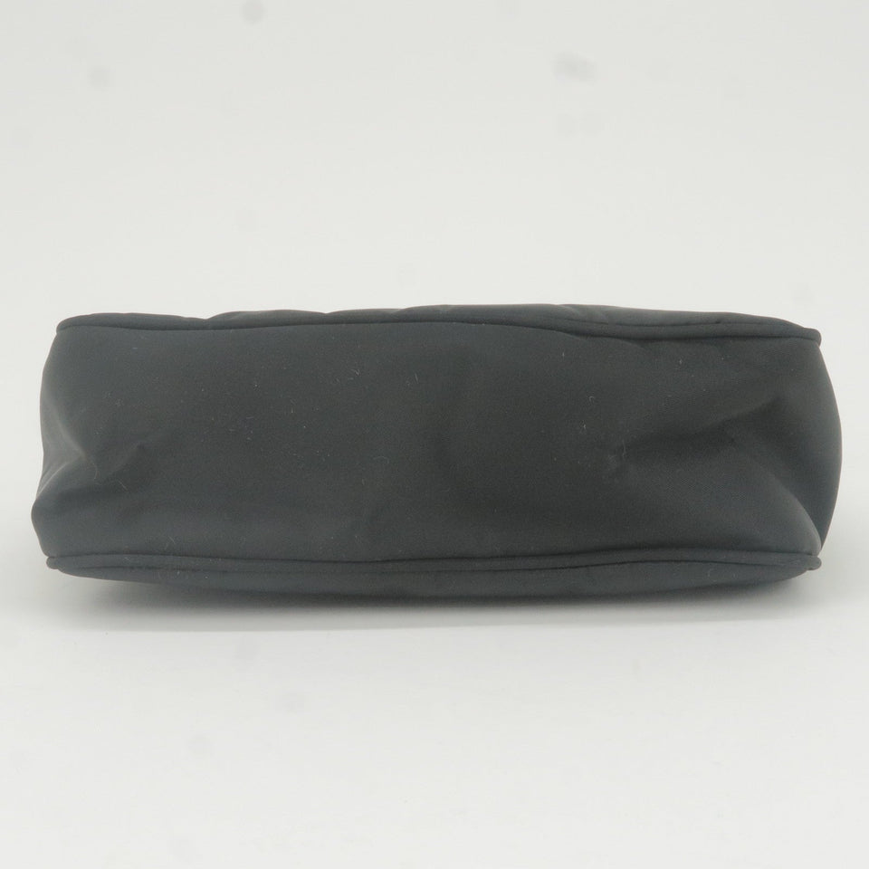 Prada Logo Nylon Pouch Mini Hand Bag Purse NERO Black MV519