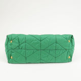 Prada Logo Nylon Leather Chain Tote Bag Green BR4383