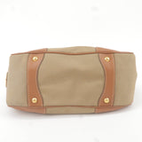 Prada Logo Jacquard Leather Tote Bag Hand Bag Brown BR4635