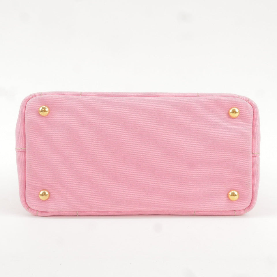 Prada Canapa Mini Canvas 2Way Bag Shoulder Bag Pink 1BG439