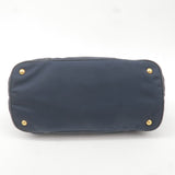 Prada Logo Nylon Leather 2Way Bag Hand Bag Navy BN2527