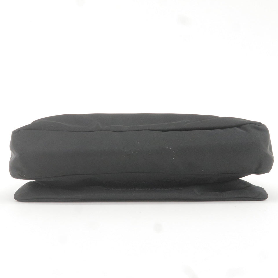 Prada Logo Nylon Leather Shoulder Bag NERO Black B9717