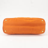 Prada Nylon Leather Tote Bag Shoulder Bag Orange BR4634