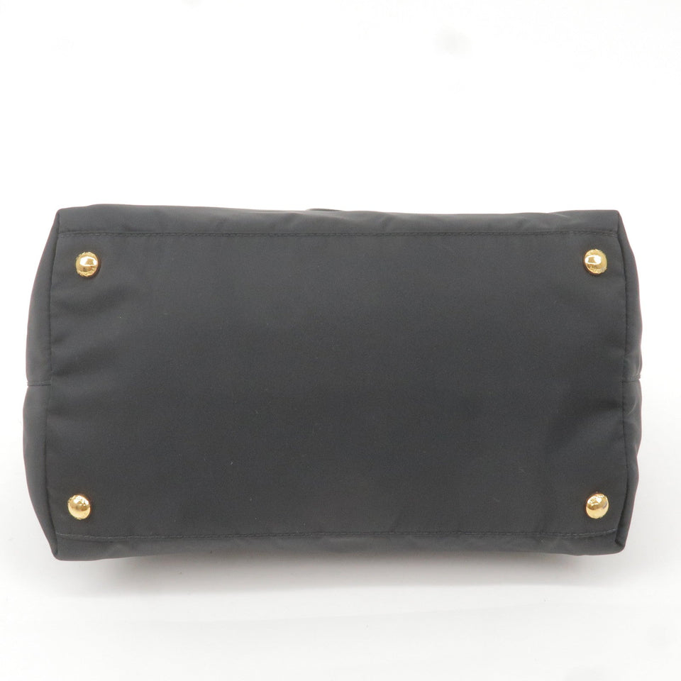 Prada Logo Nylon Leather 2Way Bag Hand Bag NERO Black BN2106