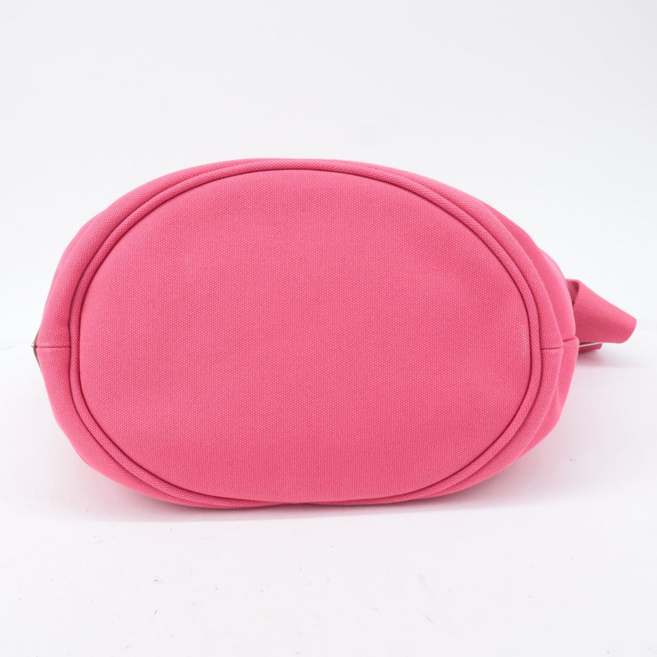 Prada Logo Canapa Canvas Leather Fabric 2Way Bag Pink 1BG163