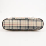 BURBERRY Nova Plaid Canvas Leather Hand Bag Beige Brown