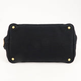 Prada Canapa Canvas Tote Bag Hand Bag Black BN1877