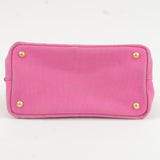 Prada Logo Canapa Mini Canvas Hand Bag Tote Bag Pink