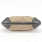 Prada Logo Jacquard Leather Shoulder Bag Beige Black BR3430