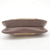 Prada Logo Jacquard Leather Shoulder Bag Beige Brown BT867A