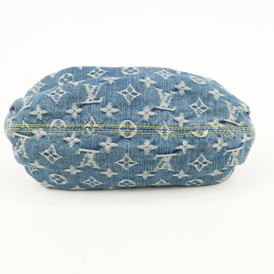 Louis Vuitton Monogram Denim Pleaty Hand Bag Blue M95020