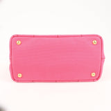 Prada Logo Canapa Mini Canvas 2Way Tote Bag Pink 1BG439