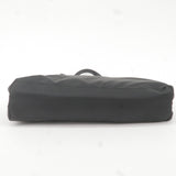 Prada Logo Nylon Leather Tote Bag Hand Bag Black