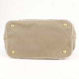 Prada Logo Jacquard Leather 2Way Bag Hand Bag Beige BN1841