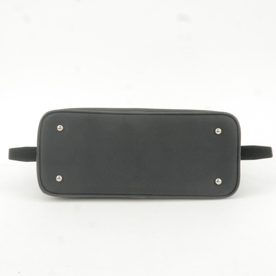 BURBERRY Nova Plaid Canvas Leather Shoulder Bag Beige Black