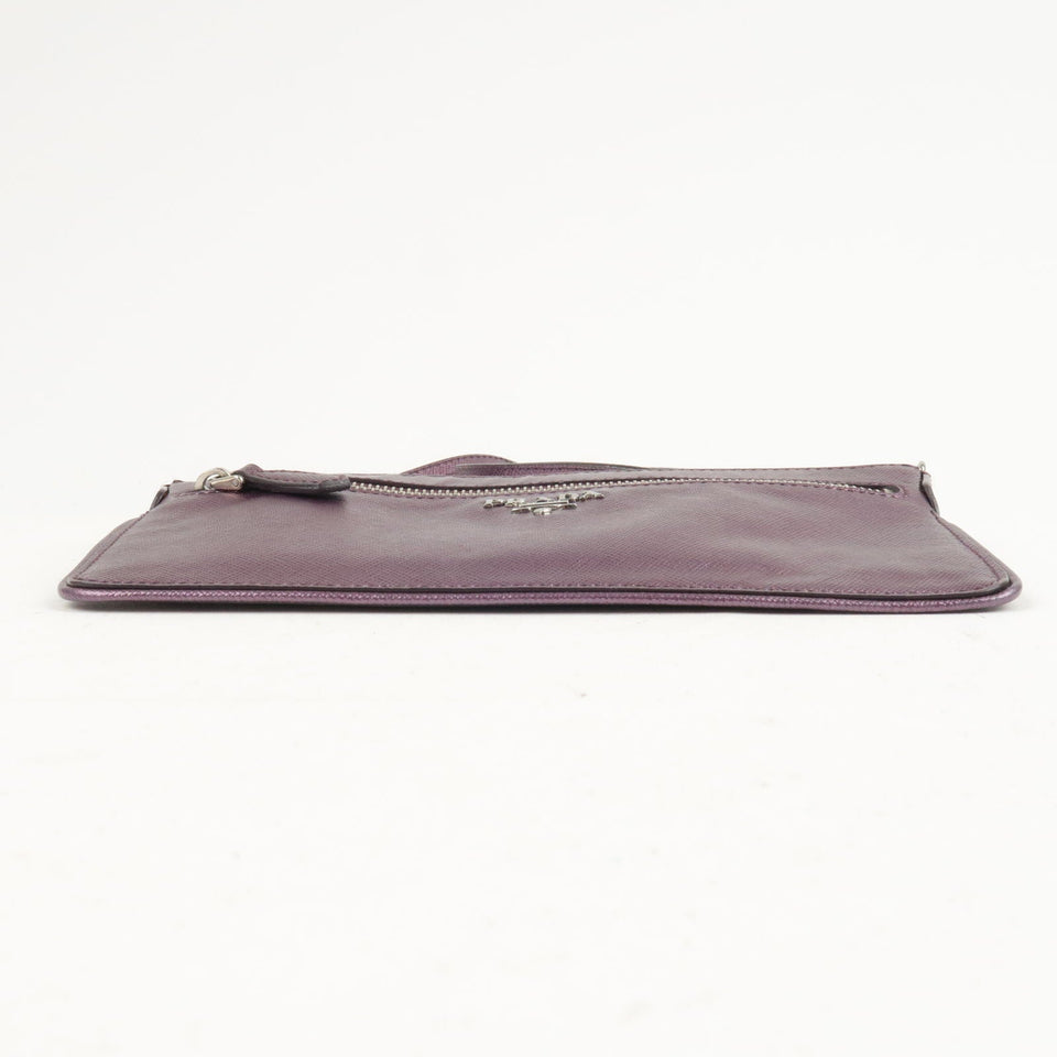 Prada Leather 2 Way Shoulder Bag Pouch Purple