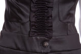 Chanel Black Satin Sleeveless Ruffle Jumpsuit SZ 38
