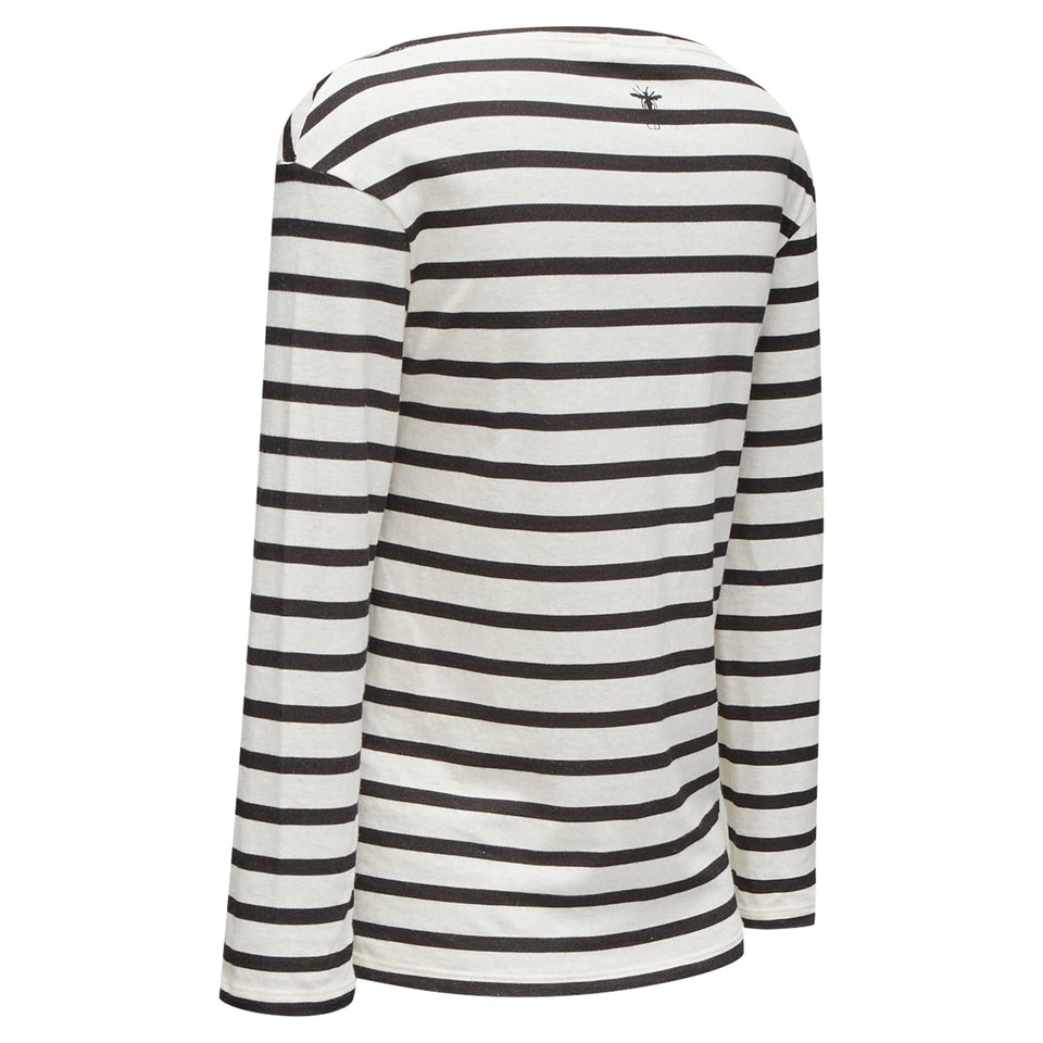 Dior No Great Women Artists Striped Cotton Linen Tshirt