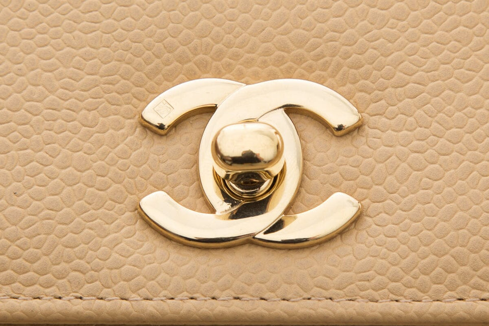 Chanel Vintage 1997-99 Nude Caviar Leather Handbag