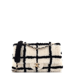 CHANEL CC Flap Bag Square Printed Shearling Large
