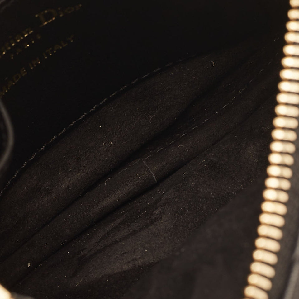 Dior Black Cannage Leather Micro Vibe Hobo