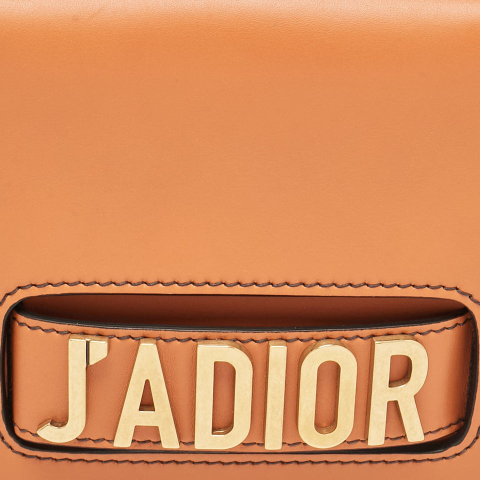 Dior Deep Orange Leather J'adior Flap Chain Shoulder Bag