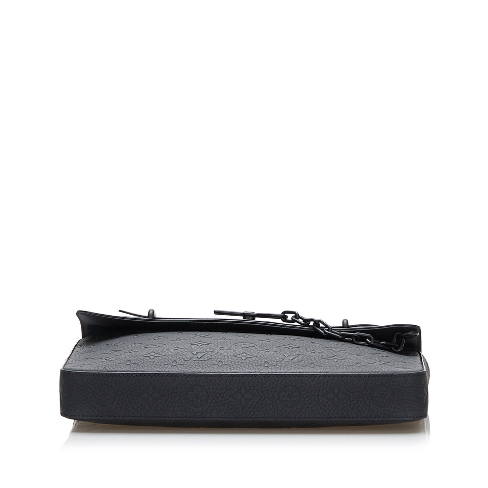 Black Louis Vuitton Monogram Taurillon Pochette Steamer Clutch Bag
