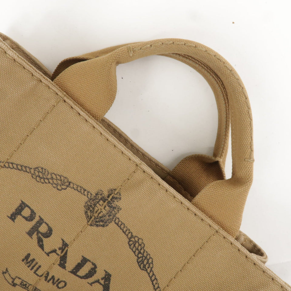 Prada Canapa Mini Canvas 2Way Bag Shoulder Bag Brown B2439G