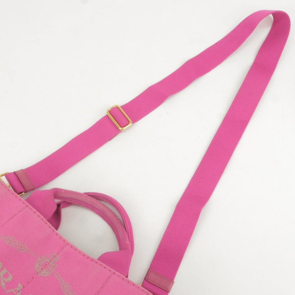 Prada Canapa Mini Canvas 2Way Bag Shoulder Bag Pink B2439G
