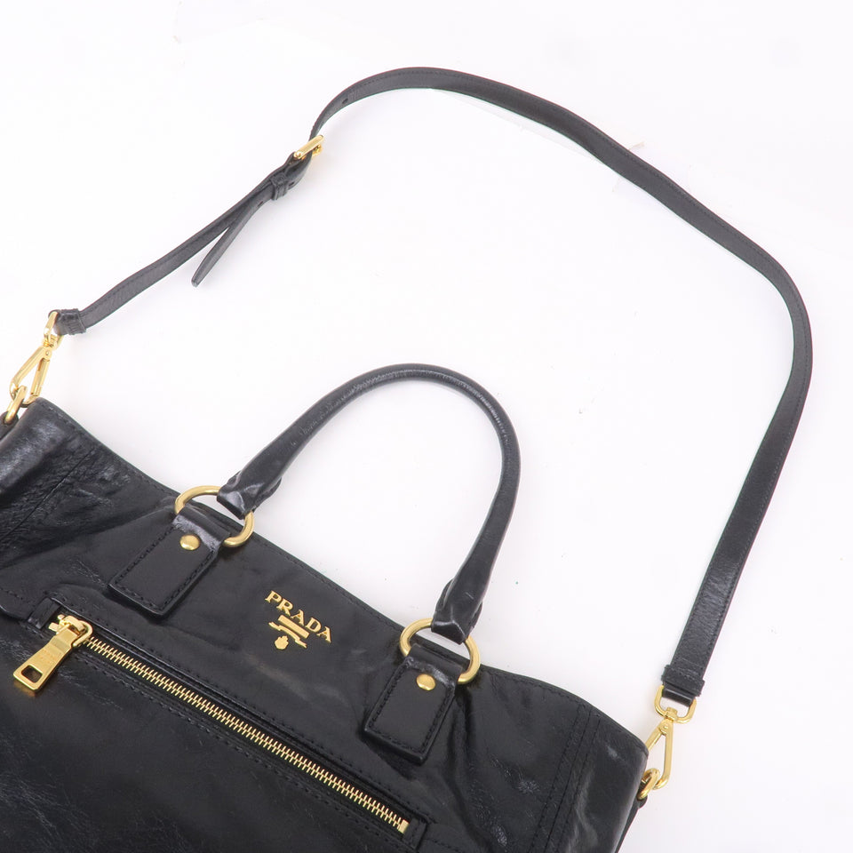Prada Leather 2WAY Bag Shoulder Bag Hand Bag Black BN2151