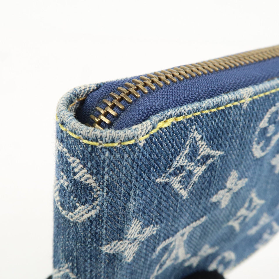 Louis Vuitton Monogram Denim Mini Zippy Wallet M95342 Blue