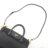 Prada Logo Nylon Leather 2Way Bag Hand Bag NERO Black BN2106