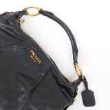 Prada Logo Leather One Shoulder Bag NERO Black