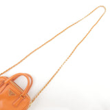 Prada Logo Leather Chain 2Way Bag Shoulder Bag Orenge BL0705