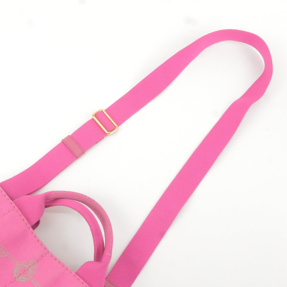 Prada Canapa Mini Canvas 2Way Bag Shoulder Bag Hand Bag Pink