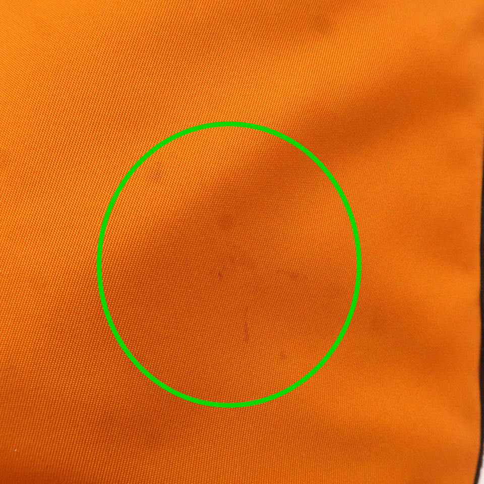 Prada Leather Nylon Hand Bag  Shoulder Bag Orange Black