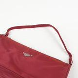 Prada Logo Nylon Hand Bag Shoulder Bag Pouch Purse Red