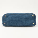 Prada Denim Leather 2Way Bag Hand Shoulder Bag Blue BN2069