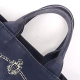 Prada Canapa Mini Canvas 2Way Tote Bag Hand Bag Navy 1BG439