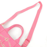 Prada Logo Canapa Mini Canvas 2Way Tote Bag Pink 1BG439