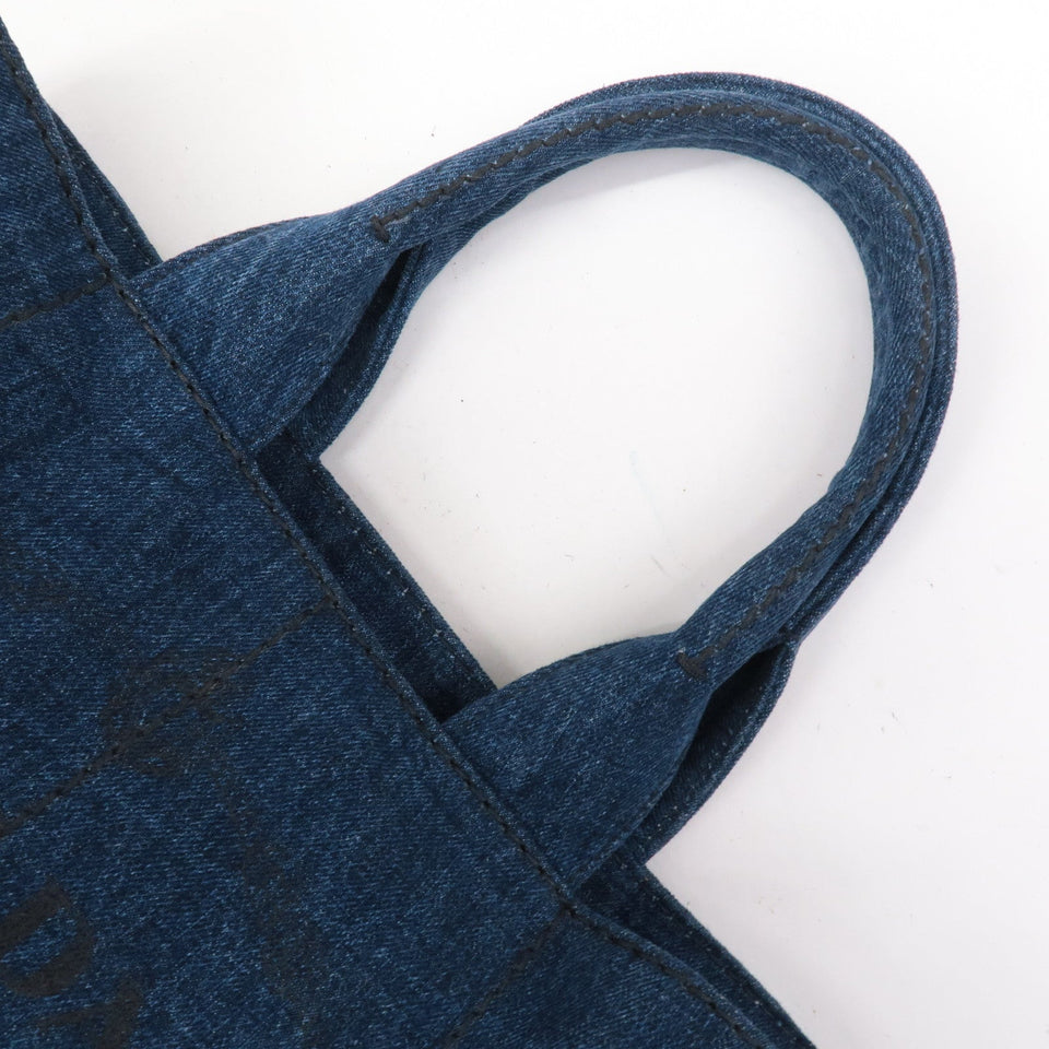 Prada Canapa Denim Tote Bag Hand Bag Denim Blue B1877B
