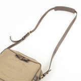 Prada Logo Jacquard Leather Shoulder Bag Beige Brown 1BH089