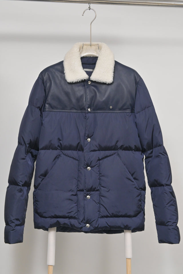 Dior Homme Goose Down Puffer Jacket in Blue Polyamide