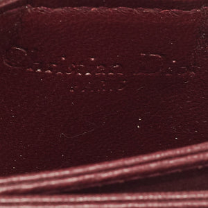 Dior Burgundy Cannage Leather Lady Dior 5 Gusset Card Case